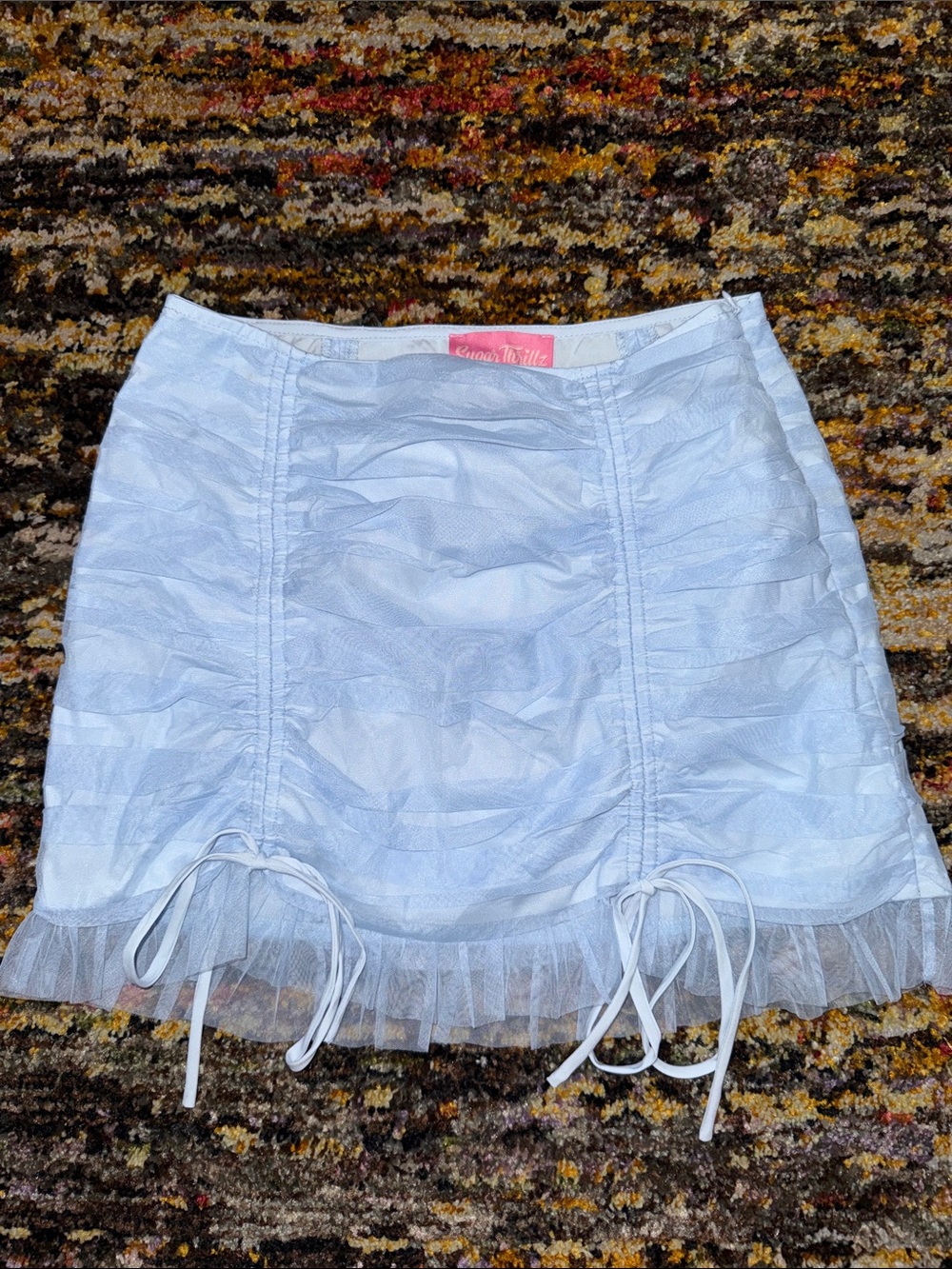 Dolls Kill Sugar Thrillz Light Blue Ruffled Mini Skirt Costume S